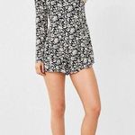 Urban Outfitters UO Lucca black floral zip up lace up romper Photo 0