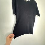 Classiques Entier Vintage  Black Ribbed 100% Silk Top Size L Quiet Luxury Classic Photo 7