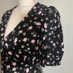 Elodie NWT  Black Pink White Floral Babydoll Shirtdress Mini Dress New Cottage Photo 4