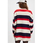 Free People  League Of Her Own Cardigan Sweater Americana Stripes Preppy Medium Photo 4