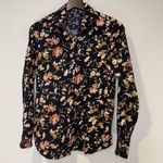 CHAPS Black Floral Button Shirt Size Small Photo 7