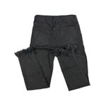 Just Black  - Cropped Skinny Jeans with Fringe Hem in Washed Black Photo 3