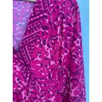Bob Mackie Wearable Art Batik Printed Midi Dress Pink 1X Stretch Liquid Knit Photo 3