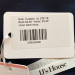 JJ's House J.J’s House| Navy Sheath V-Neck Knee-Length Satin Dress with crystal brooch NWT Photo 7