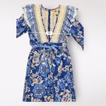 Farm Rio  Full of Flowers‎ Jumpsuit Blue Crochet Lace Size M Photo 5