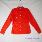 CAbi  Taylor Utility Ruffle Back Red style Button Down Jacket, size‎ M Photo 1
