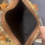 Unique Texas Themed Purse Handbag Tapestry Fabric Leather Handles and Trim Brown Photo 11