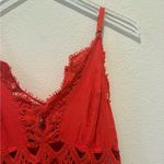 Free People  FP ONE Ilektra Lace Crochet‎ Dress in Red size Small Photo 3