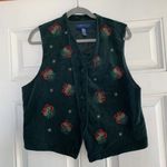 Karen Scott -  Christmas Vest ~ Green Velvet Mistletoe Star Size Large‎ Photo 1