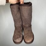 UGG  Australia Tall Boots Brown Suede Sheepskin Lined Women Size 5 Photo 1