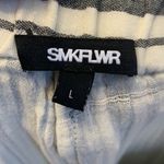 SMKFLWR Stripe Wide Leg Lounge Pants Cream Gray Size Large EUC #VEG Photo 5