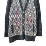 Free People We The Free Argyle Cardigan Sweater Size L Wool Blend Indie Sleaze Photo 13
