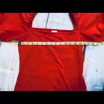 H&M  Red Puff Sleeve Top sz S Photo 4