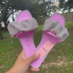 Juicy Couture New  Pink Sparkly 
Flat slide sandals 
New with tags 
Size 7 Photo 5