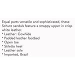 Schutz  Sandals‎ Size 8B White Leather Open Toe Stiletto Ankle Strap Cushioned Photo 10