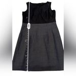 Theory  Tirionne C Magistrate Charcoal & Black Leather Wool Sheath Dress Sz 6 NEW Photo 11