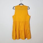 CeCe Orange Gold Sleeveless Tiered Cotton Dress Size Large Gold Mini Dress Photo 4