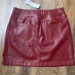 TUCKERNUCK BURGUNDY/WINE/OX BLOOD MAROON FAUX LEATHER MINI SKIRT SZ MEDIUM Red Photo 10
