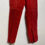 Fashion House Red High Waist Vintage Suede Leather Pants Sz 6 Photo 2