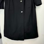 Vtg ALORNA 100% Wool Long Fur Collar Jacket Overcoat Black Size L Photo 7