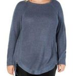 INC  women's 3X side zip heather wool & nylon blend thermal waffle knit pullover Photo 0