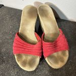 UGG  Women’s Red Espadrille Platform Wedge Sandals Slide Slip On Size 8 Photo 3