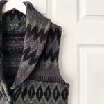 Lauren Ralph Lauren Purple Grey Fair Isle Lambswool Button Sweater Vest Large Photo 4