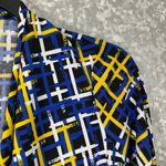 Kasper Blue & Yellow Plaid Lightweight Shrug Blazer - Size Small - 3/4 Sleeve Photo 1