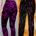 Forever 21 Purple Black Tie Dye High Rise Full Length Sport leggings size S Photo 1