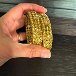 Pale gold tone polki style Indian bangles size 2.6 Photo 5