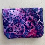 Unbranded Floral Batik Dyed Snap Button 3 Compartment Cards Cash Mini Pouch Purple Photo 3