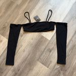 Forever 21  Crop Top NEW Black Long Sleeve Large Stretchy Photo 3