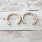 Vintage Earrings for Pierced Ears Tube Style Matte Gold Tone Large Photo 2