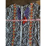 Anthropologie THML Embroidered Tunic Dress S Black White Boho Resort Tassel Photo 3