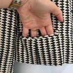 Vintage 90s Black White Houndstooth 100% Silk Cropped Blazer size XS Soiree Photo 8