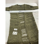 BCBGMAXAZRIA Womans BCBG Maxazria Long Sleeve Open Front Cardigan Sweater XXS Green Crotchet Photo 3