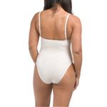 Splendid  Ivory Plunge Crochet One-piece Swimsuit L Photo 9