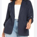 Eloquii  blue linen blend blazer open front 3/4 sleeve size 26 F4 Photo 0