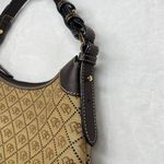 Dooney & Bourke Dooney‎ & Bourke Signature Canvas Hobo Bag Brown Leather Trim Handbag Photo 2