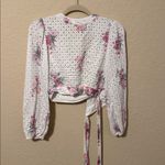 Love Shack Fancy  Eyelet Floral Blouse - White and Pink medium Photo 4