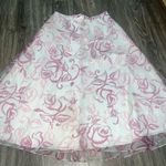 David's Bridal Organza maxi Skirt Women's A-Line Lined Modern-floral print Pink s Photo 0