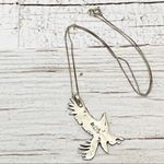 Vintage Signed Sterling Eagle Pendant Necklace Photo 2