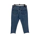Momokrom  Two Tone High Rise Raw Hem Cropped Straight Leg Jeans‎ EU 38 Trendy Y2K Photo 3