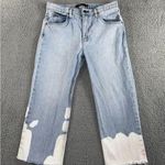 Hudson  Jeans‎ Women 28 Mid Rise Cropped Frayed Straight Leg Bleach Denim Pants Photo 0