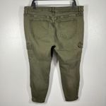 Anthropologie Level 99 Cargo Jogger Pants 18W Green Stretch Fabric Ankle Zip Photo 2