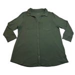 Merona Jersey Knit Button Up Tunic Shirt Size XL Minimalist Classic Casual Photo 0