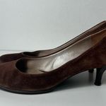 Salvatore Ferragamo Brown Suede Round Toe Kitten Heel Pumps Photo 8