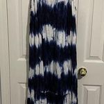Chris & Carol  Plus Navy Blue Tie Dye Spaghetti Strap Summer Dress Tiered Midi 1X Photo 0