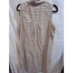 Mlie Gabrielle Tan White Stripe Collared Dress Plus Size 1X Linen Photo 5