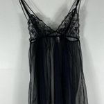 Victoria's Secret Victoria’s Secret Black Sheer Mesh Split Open Back Babydoll Lingerie Dress Photo 1